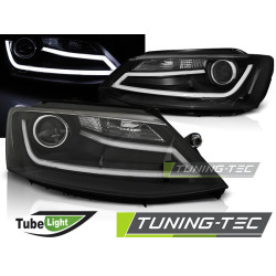 TUNING-TEC fari anteriori (Tube Light) per VW JETTA VI 1.11-18 (H1), nero