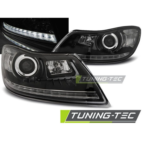 Fari TUNING-TEC fari anteriori (DRL) per SKODA OCTAVIA 09-12 (H7/H1), nero, V2 | race-shop.it