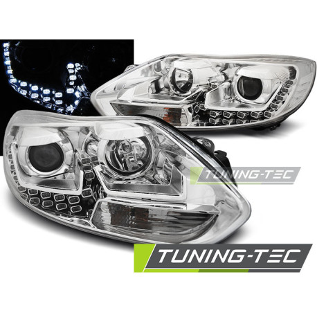 Fari TUNING-TEC fari anteriori (DRL) per FORD FOCUS MK3 11- 10.14 (H7/H1), cromo | race-shop.it
