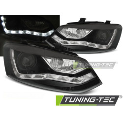 FARI DAYLIGHT NERO per VW POLO 6R 09-03.14
