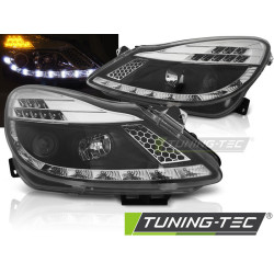 TUNING-TEC fari anteriori (DRL) per OPEL CORSA D 04.06-11 (H1), nero, V2