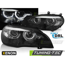 FARI ALLO XENO ANGEL EYES LED DRL NERO per BMW X5 E70 07-10
