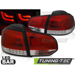 TUNING-TEC fanali posteriori a LED (LED Bar) per WHIE VW GOLF 6 10.08-12, rosso, V2