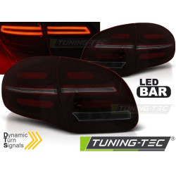 TUNING-TEC fanali posteriori a LED (LED Bar, SEQ) per PORSCHE CAYENNE 10-15, rosso-fumé