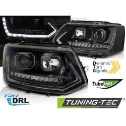 TUNING-TEC fari anteriori (Tube Light, DRL, SEQ) per VW T5 2010-2015 (H7/H1), nero