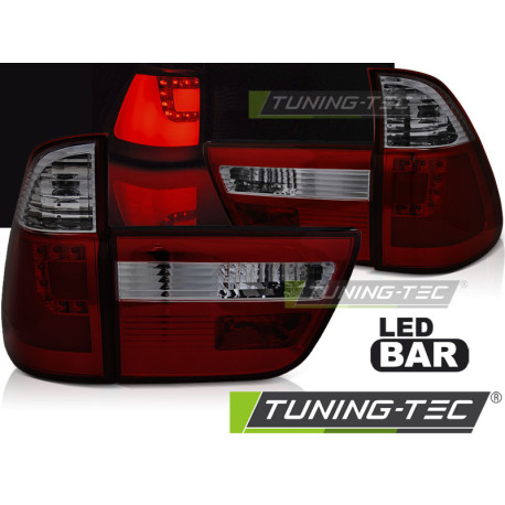 Fari TUNING-TEC fanali posteriori a LED (LED Bar) per BMW X5 E53 09.99-10.03, rosso-fumé | race-shop.it