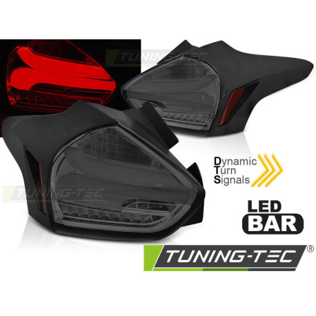 Fari TUNING-TEC fanali posteriori a LED (SEQ) per FORD FOCUS 3 15-18 HATCHBACK, fumé, V2 | race-shop.it