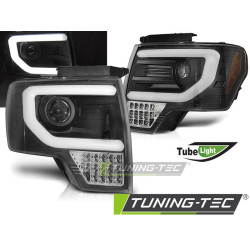 TUNING-TEC fari anteriori (Tube Light) per FORD F150 MK12 08-14 (H7, senza omologazione), nero