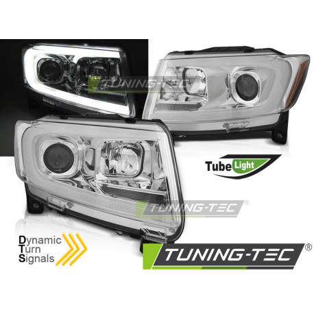Fari CHRYSLER JEEP GRAND CHEROKEE 11-13 CROMO LUCE AL NEON SEQ | race-shop.it