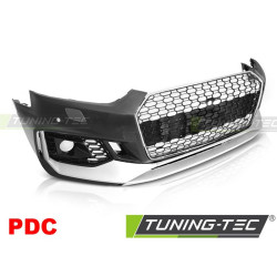 TUNING-TEC paraurti anteriore (Sport) per AUDI A5 16-19 (per sensori di parcheggio), cromo, cromo argento