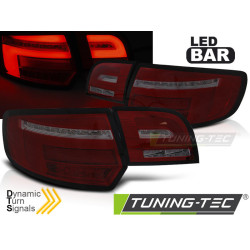 TUNING-TEC fanali posteriori a LED (LED Bar, SEQ) per AUDI A3 8P 5D 03-08, rosso-fumé