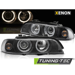 TUNING-TEC fari anteriori (Angel Eyes) per XENON BMW E39 LCI 00-03 (D2S/H7), nero