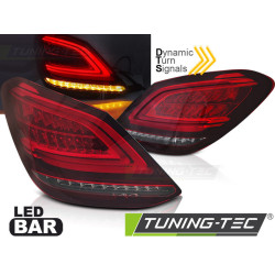 TUNING-TEC fanali posteriori a LED (LED Bar, SEQ) per MERCEDES C-CLASS W205 14-18 (LIMOUSINE), rosso-bianco