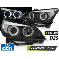 XENO D2S FARI CCFL ANGEL EYES NERO LED INDICATORE per BMW E60/E61 03-04
