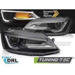 TUNING-TEC fari anteriori (Tube Light) per VW JETTA VI 11-18 (senza omologazione), nero