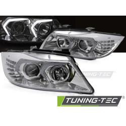 FARI LED CROMO compatibili con BMW E90/E91 05-08