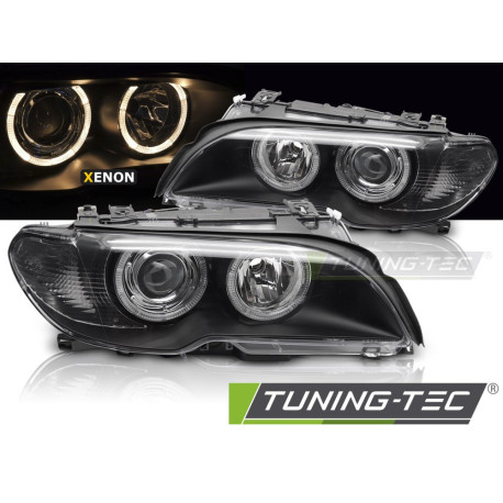 Fari TUNING-TEC fari anteriori (Angel Eyes) per XENON BMW E46 03-06 COUPE CABRIO (D2S/H7), nero | race-shop.it