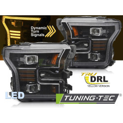 FARI ANTERIORI LED NERI compatibili con FORD F150 MK13 14-17