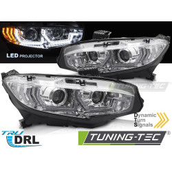 Fari LED cromati DRL SEQ compatibili con HONDA CIVIC X 16-21