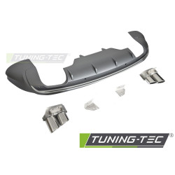 TUNING-TEC diffusore posteriore (Sport S Style) per AUDI Q5 8R 08-12 (scarico 2+2, per sensori di parcheggio), cromo argento