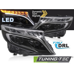 TUNING-TEC fari anteriori a LED (Full LED) per MERCEDES V-CLASS / VITO W447 14-23 (LED), nero - DUPLICATE
