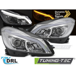 TUNING-TEC fari anteriori (Tube Light, DRL, SEQ) per MERCEDES W204 11-14 (H9), cromo