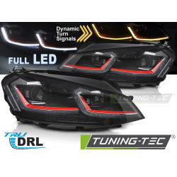 Fari FULL LED per VW GOLF VII 13-17 (DRL rosso sequenziale)