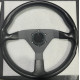 Volanti 3 spoke steering wheel RACES Beep, 350mm, polyurethane, flat, black | race-shop.it