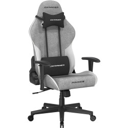 DXRacer PRINCE Gaming Chair, Fabric Grey/White