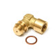 Adattatori e le sonde lambda Lambda (o2) Probe spacer adapter (emulator) angled, brass, 2 mm bore | race-shop.it