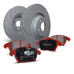 Kit posteriore EBC PD12KR252 - Dischi Turbo Scanalati + pastiglie freno Redstuff Ceramic