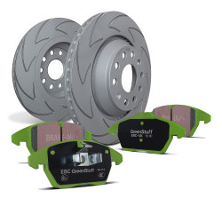 Kit anteriore EBC PD16KF128 - Dischi BSD Scanalati + pastiglie freno Greenstuff