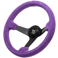 Volante sportivo a 3 razze RACES Colore, 350mm, pelle scamosciata, calice 90mm, viola