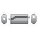 1x ingresso / 1x uscita Silenziatore centrale 76mm RM Motors | race-shop.it