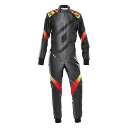 Tuta da karting per bambini omologata FIA OMP KS-X ART, nero/giallo/rosso