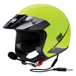 Casco jet da corsa omologato ECE OMP Star-J Intercom, giallo fluo