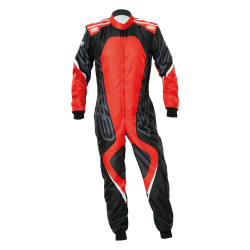 Tuta da karting omologata CIK-FIA OMP KS-3X ART, nero/rosso