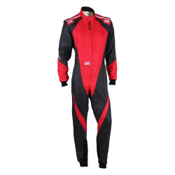 Tuta da karting per bambini omologata CIK-FIA OMP KS-3X, nero/rosso