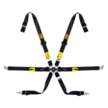 Cinture di sicurezza e accessori Cinture di sicurezza sportive a 6 punti omologate FIA OMP ONE WRC ENDURANCE PULL DOWN 2" (50mm), nero | race-shop.it