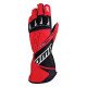 Guanti da karting OMP KS-2R (cuciture esterne), rosso/nero