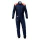 Tuta da corsa omologata FIA OMP ONE-S Air, blu navy/fluo/arancione
