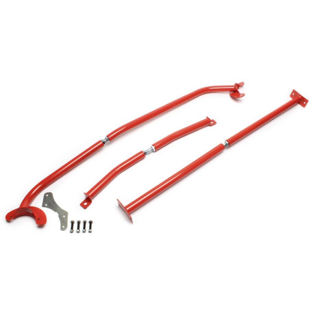 Strutbars (montanti) TA-TECHNIX kit 3 barre di rinforzo per Seat Leon 1M, acciaio, rosso | race-shop.it