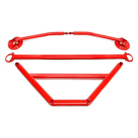 Strutbars (montanti) TA-TECHNIX kit 3 barre di rinforzo per BMW 3er E30, acciaio, rosso | race-shop.it