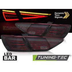 TUNING-TEC fanali posteriori a LED (LED Bar, SEQ) per SEAT LEON III 5F HB 2012-2020 (per fanali OE a lampadina), rosso-fumé