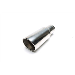 TA-TECHNIX terminale di scarico in acciaio inox (tondo, bordo arrotolato, taglio obliquo), 100 mm