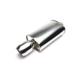 TA-TECHNIX silenziatore posteriore universale in acciaio inox (tondo, taglio obliquo), 110 mm