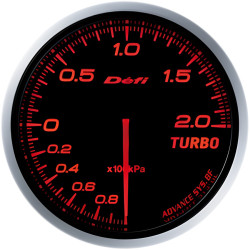 DEFI ADVANCE gauge, boost pressure 0 - 2 BAR, amber red