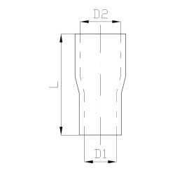 Riduzione dritta in silicone - 38mm (1,5") a 40mm (1,57")