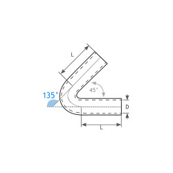 Curva in silicone 135° - 70mm (2,75")