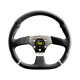 Volanti Volante sportivo a 3 razze OMP Cromo, 350mm, pelle, piatto, nero/grigio | race-shop.it